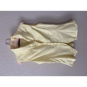 Yigal Azrouël Yellow 100% Cotton Jacquard Sleeveless Button Front Top Size 6